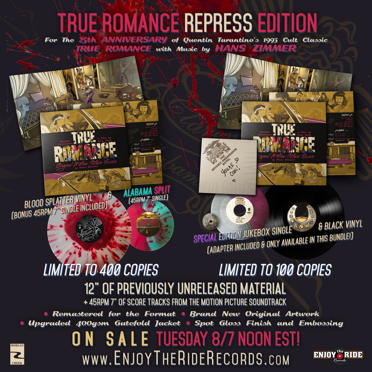 True Romance Black Vinyl JUKEBOX 7" BUNDLE with Alternate Artwork 7" & Adapter (Limited to 100 total copies )