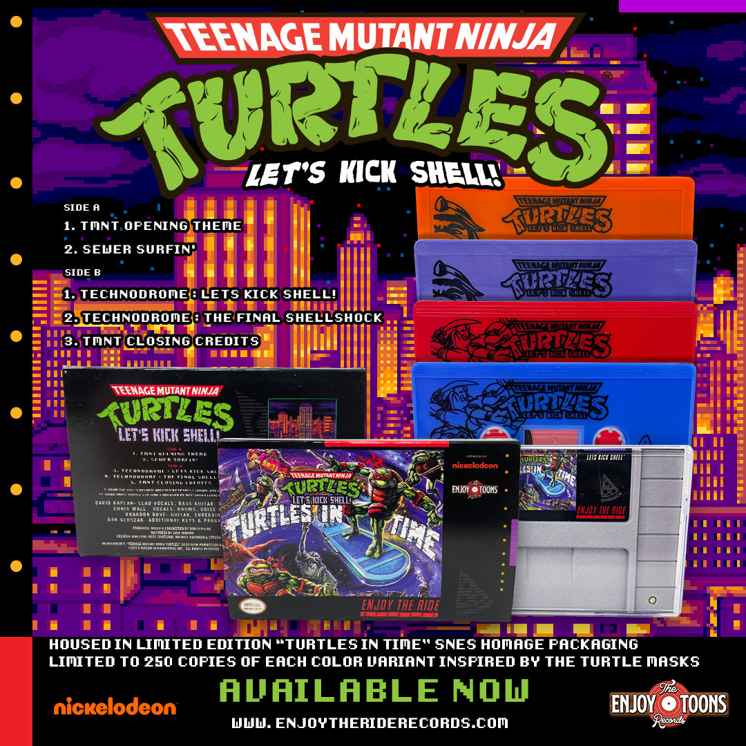 Teenage Mutant Ninja Turtles: Let's Kick Shell Cassette Tape Game Box Homage Version (ETT026c)