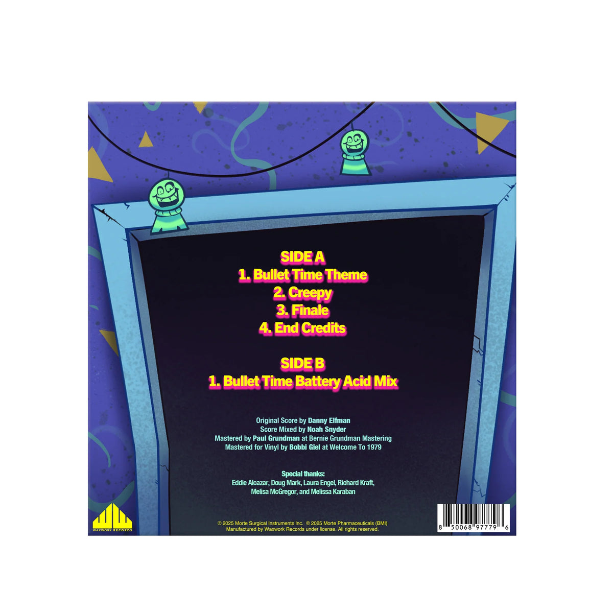 Bullet Time Original Animated Picture Soundtrack 7" by Danny Elfman (Distro Title)