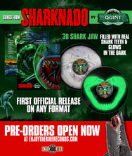 Glow In The Dark 3D Printed REAL Shark Tooth FILLED Vinyl for Songs from Sharknado PRE ORDER
