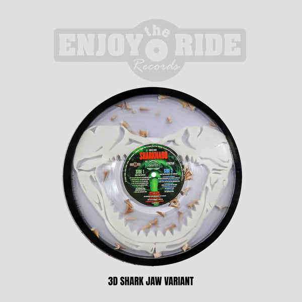 Glow In The Dark 3D Printed REAL Shark Tooth FILLED Vinyl for Songs from Sharknado PRE ORDER