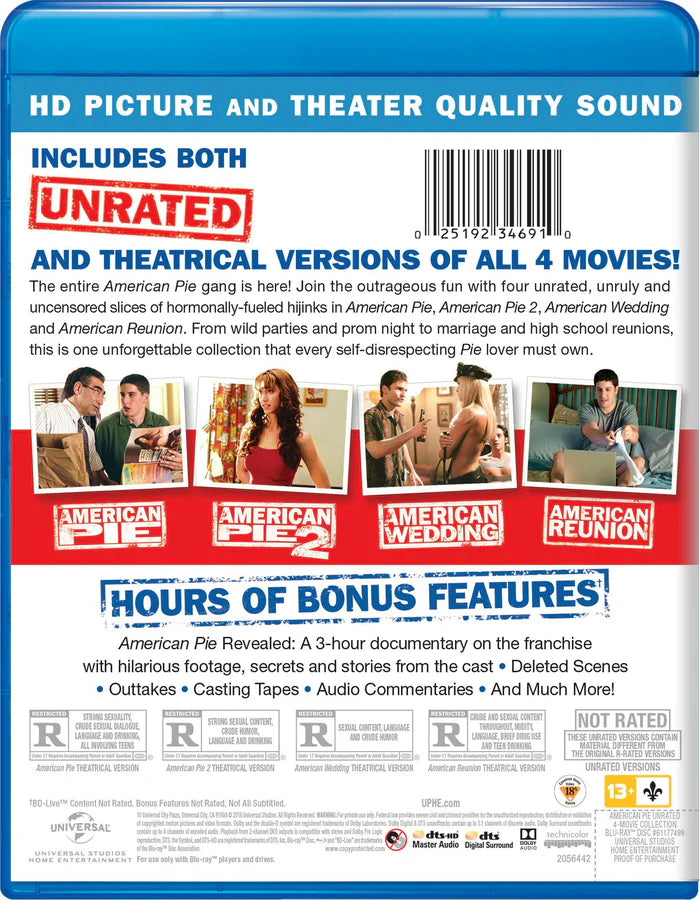 American Pie FOUR FILM Blu Ray Collection including 3 hour documentary (Staff Pick)