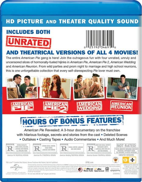 American Pie FOUR FILM Blu Ray Collection including 3 hour documentary (Staff Pick)