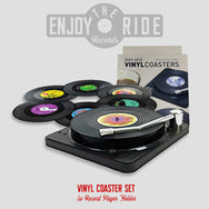 Vinyl Record Coasters with Record Player Holder - 6Packs